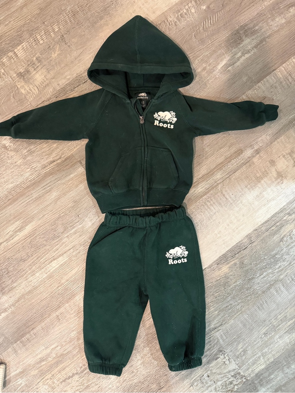 Roots Kids Dark Green Hoodie & Joggers Set